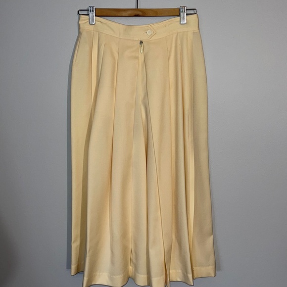 Vintage Infinitif Palazzo Virgin Wool High Rise Pleated Pants with Side Slits - Picture 1 of 9